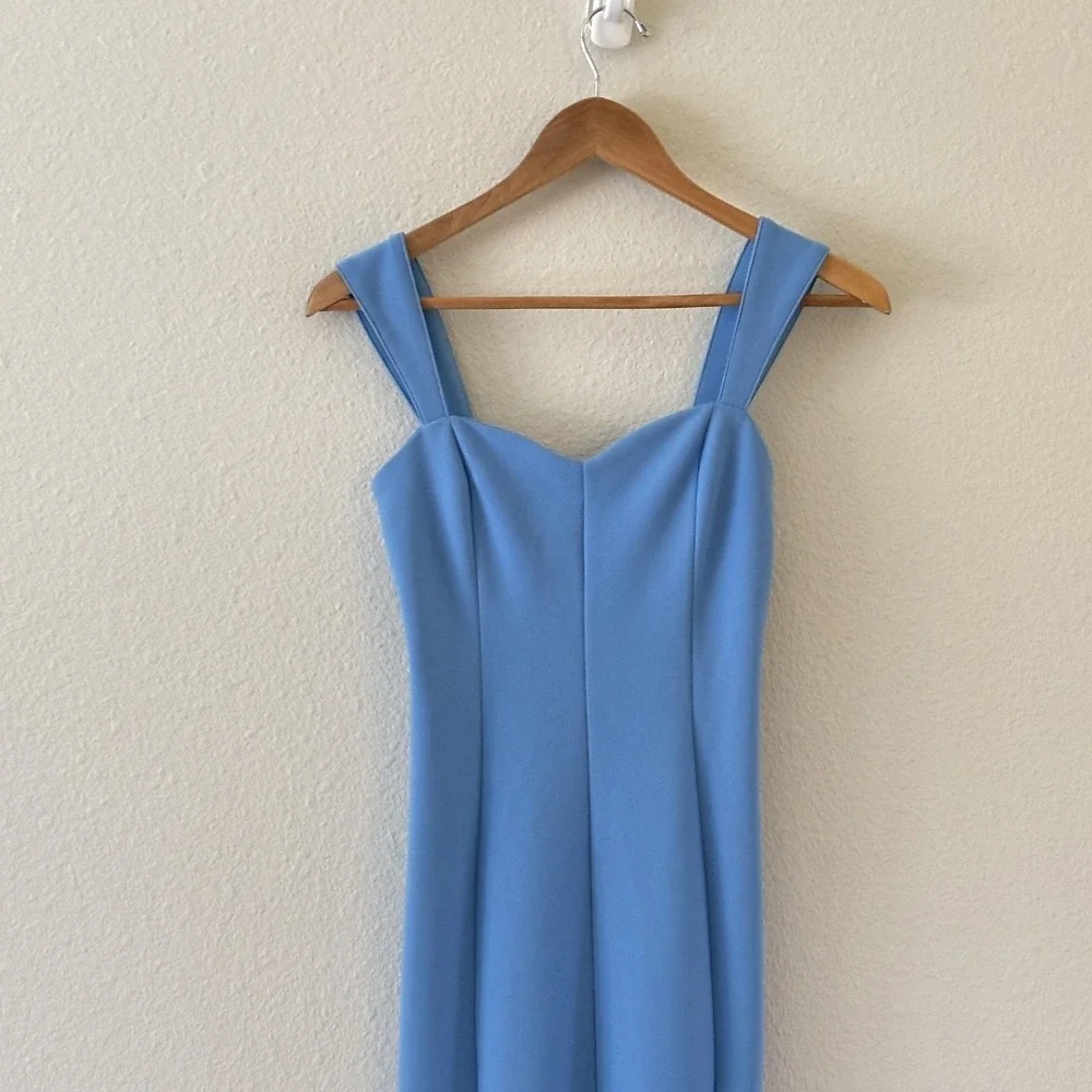 Abercrombie & Fitch Wide Strap Corset Midi Dress S Blue Maxi Formal Wedding NWT